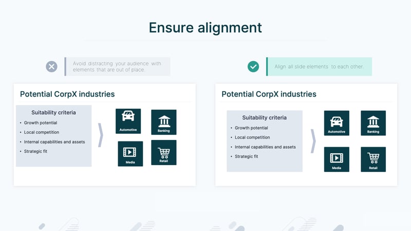 Ensure alignment